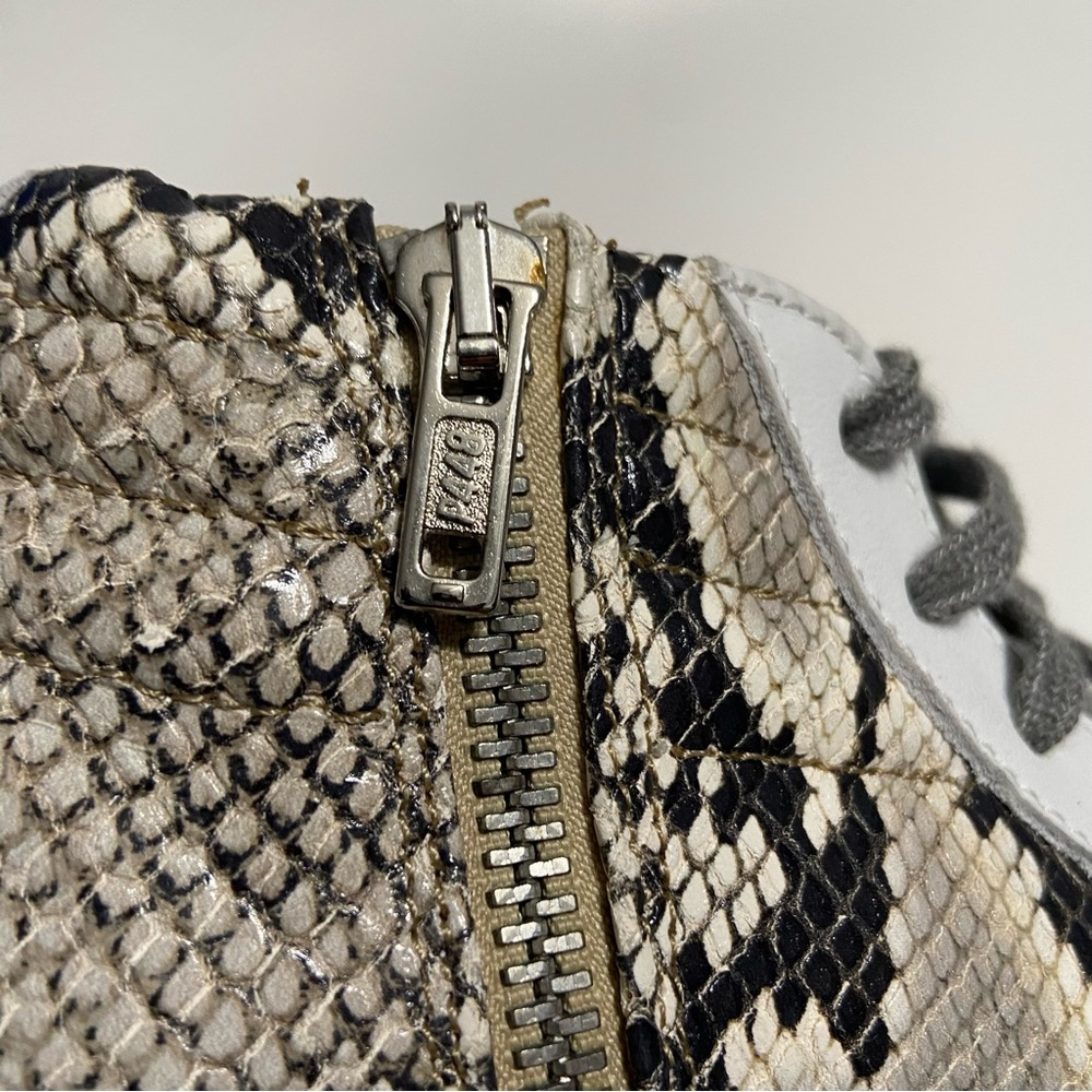 New P448 Skate Side Zip White Snake Python Distre… - image 5